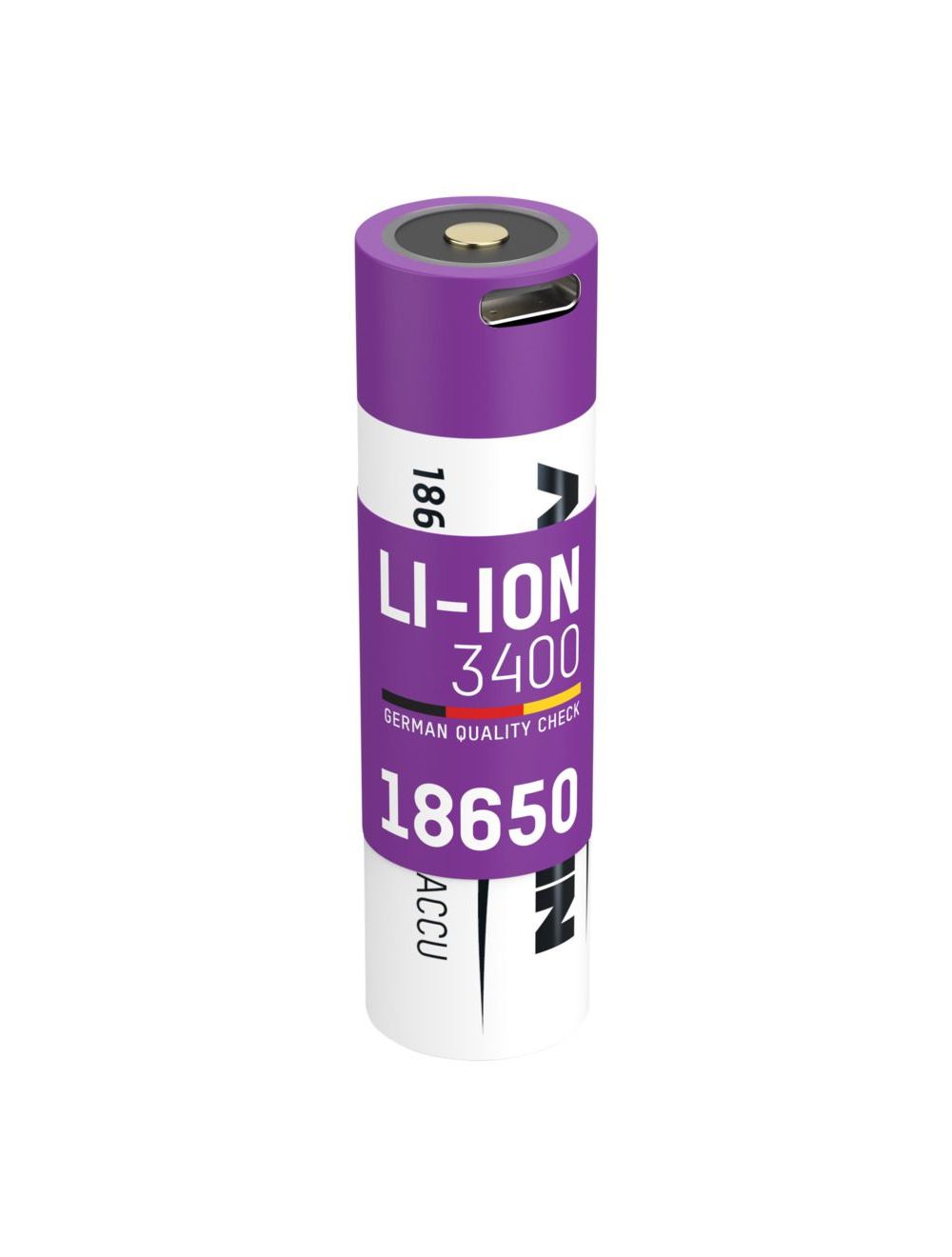 Batteria agli ioni di litio 18650 3400 mAh con presa di ricarica USB Type-C  - TuttoBatterie