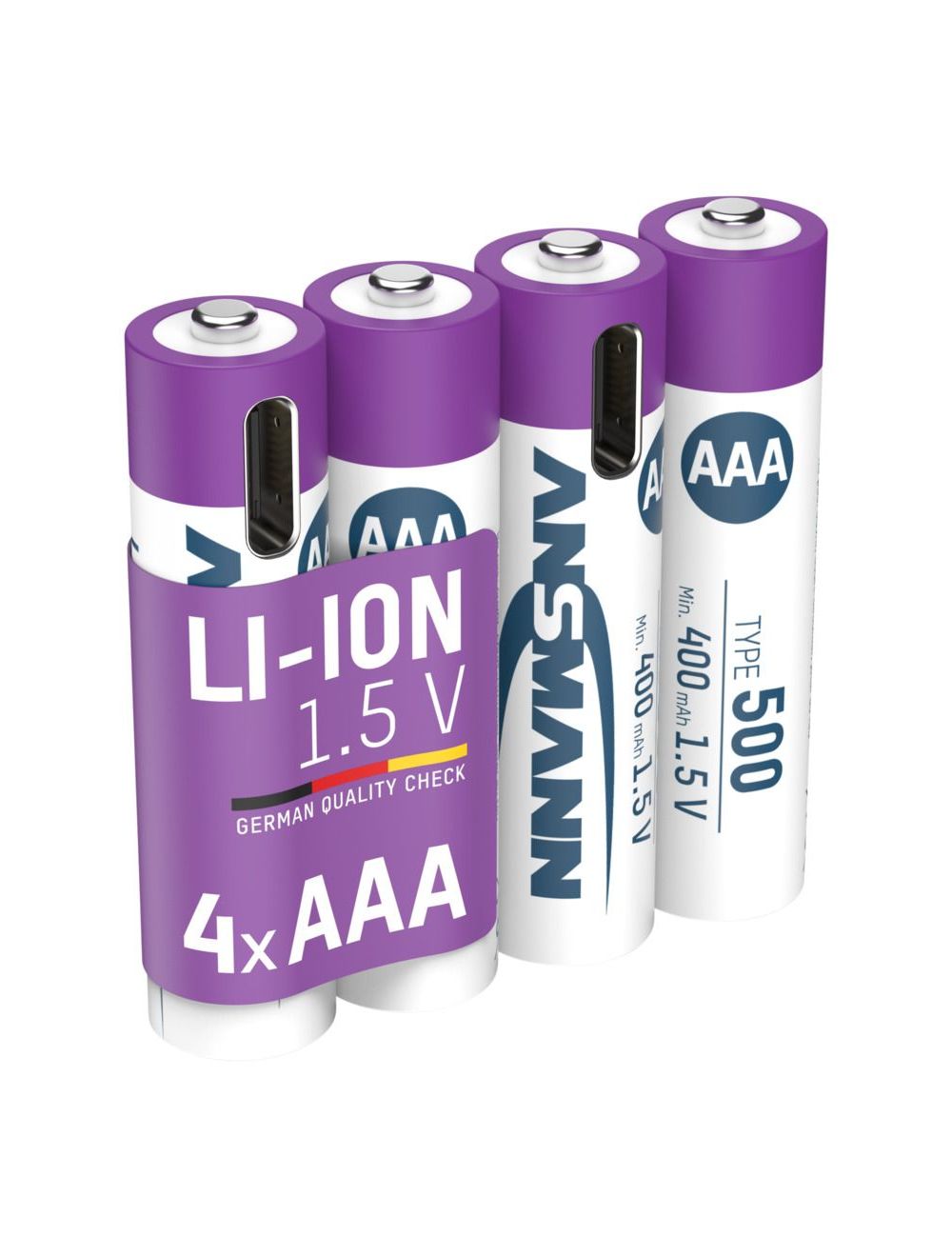 Batterie agli ioni di litio Micro AAA tipo 500 (min. 400 mAh) blister di  carta da 4 - TuttoBatterie