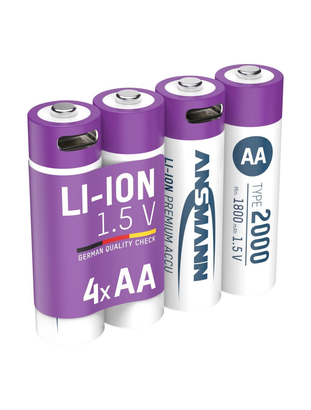Batterie agli ioni di litio Mignon AA tipo 2000 (min. 1800 mAh) Blister di  carta da 4 confezioni - TuttoBatterie