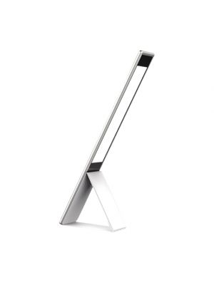 TIFFANY SILVER Lampada da tavolo in alluminio richiudibile con batteria ricaricabile