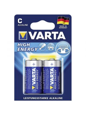 Blister 2 batterie 1/2 torcia VARTA high energy alcalina LR14 1,5V