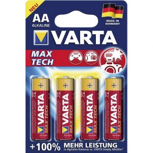 Blister 4 batterie stilo VARTA max tech alcalina LR06 1,5V
