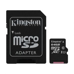 Scheda di memoria 64 GB KINGSTON Velocità UHS-I di Classe 10 con Adattore SD