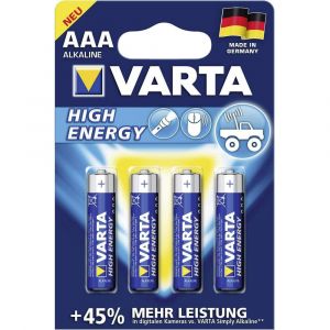Blister 4 batterie ministilo VARTA high energy alcalina LR03 1,5V