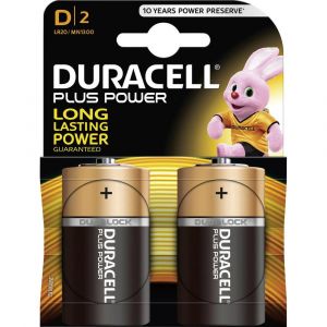 Blister 2 batterie torcia DURACELL plus power alcalina LR20 1,5V
