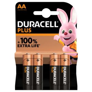 Blister 4 batterie stilo DURACELL plus alcalina LR06 1,5V