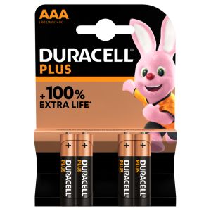 Blister 4 batterie ministilo DURACELL plus alcalina LR03 1,5V