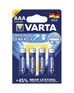 Blister 4 batterie ministilo VARTA high energy alcalina LR03 1,5V
